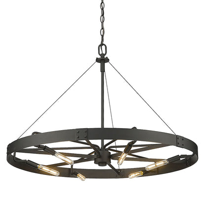 6 Light Pendant, Black