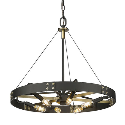 6 Light Pendant, Black