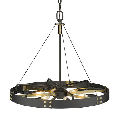 6 Light Pendant, Black