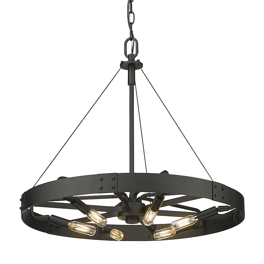 6 Light Pendant, Black