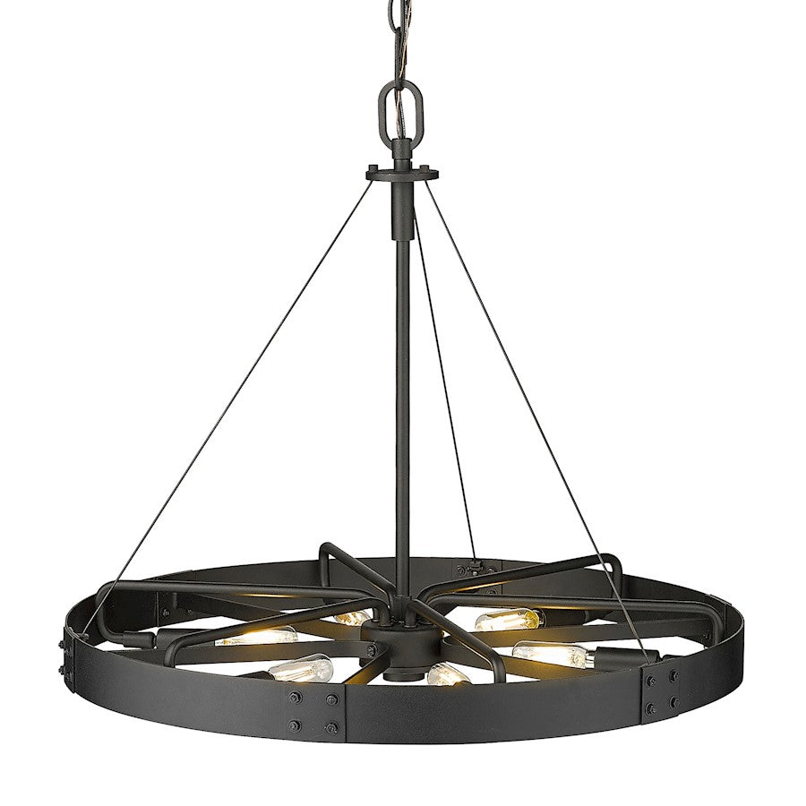 6 Light Pendant, Black