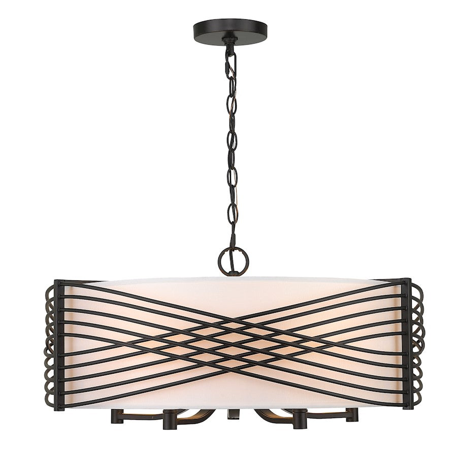 5 Light Chandelier, Matte Black