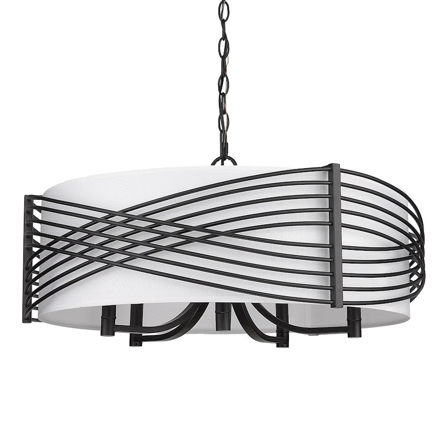 5 Light Chandelier, Matte Black