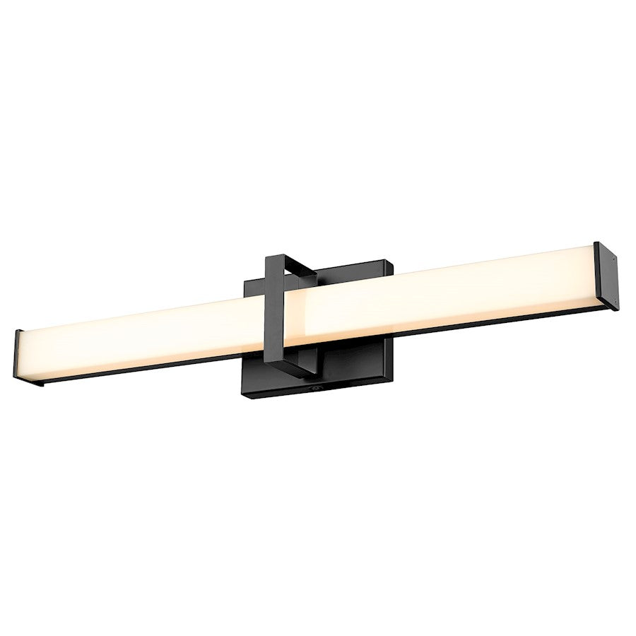 Golden Lighting Elon 24" LED Bath Bar, Matte Black/Opal Glass - 5623-B24BLK-OP