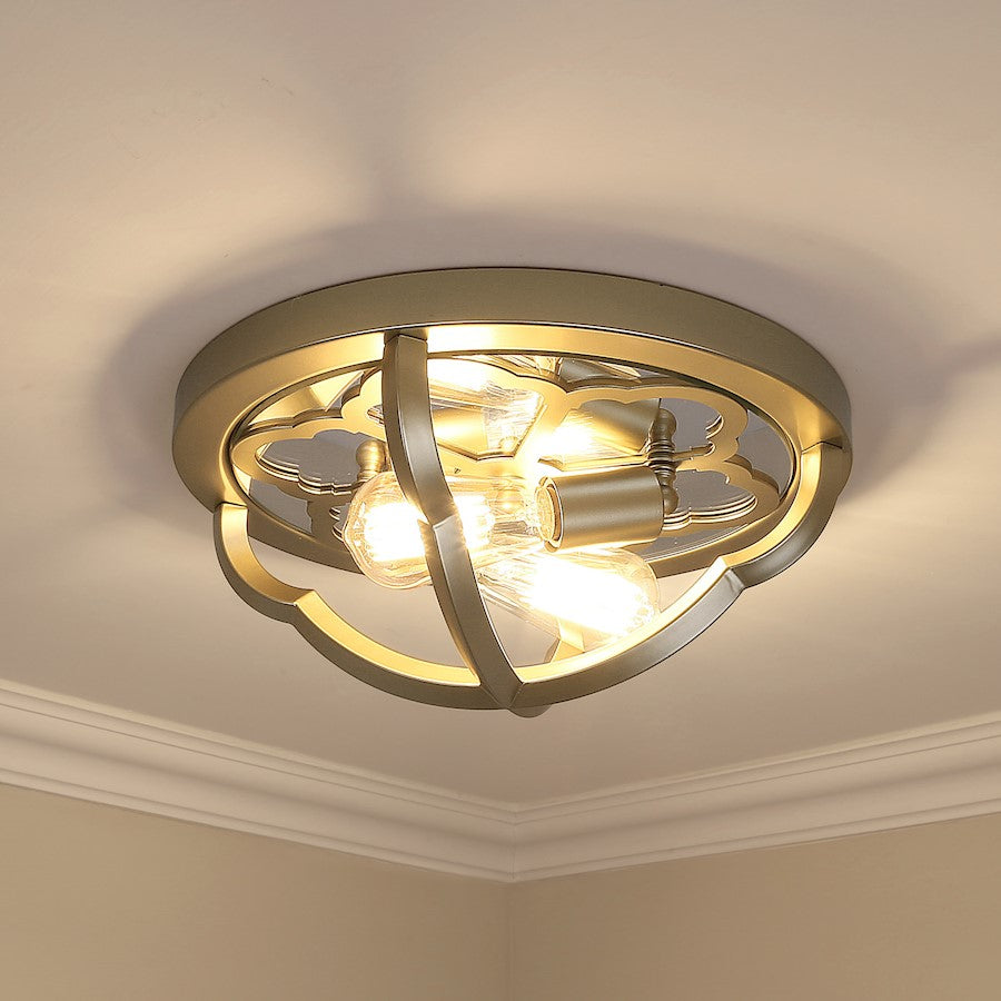 Golden Lighting Saxon Flush Mount, Olympic Gold