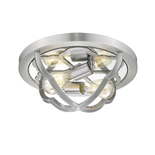 Golden Lighting Saxon 2-Light Flush Mount, Pewter