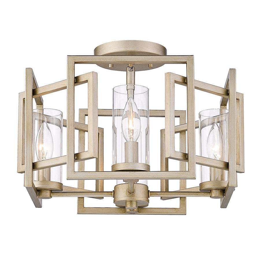 Golden Lighting Marco 4 Light Flush Mount, White Gold - 6068-FMWG