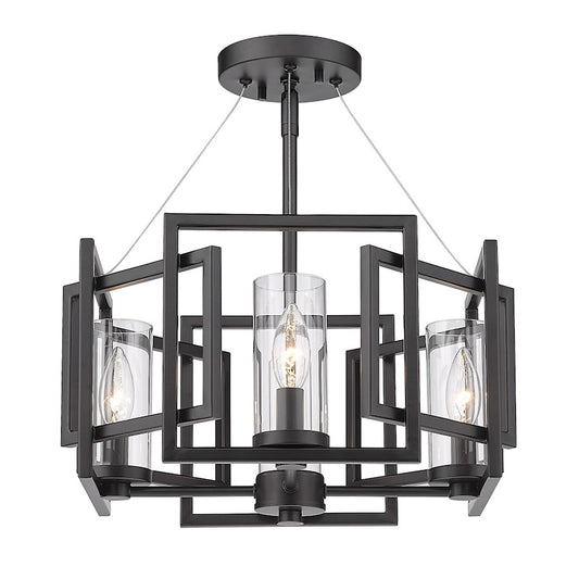 Golden Lighting Marco 4 Light Semi-Flush Mount, Matte Black - 6068-SFBLK