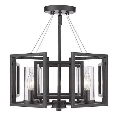 Golden Lighting Marco 4 Light Semi-Flush Mount, Matte Black