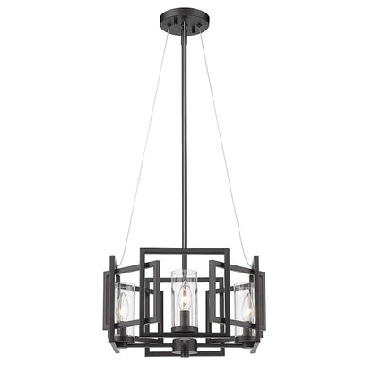 Golden Lighting Marco 4 Light Semi-Flush Mount, Matte Black