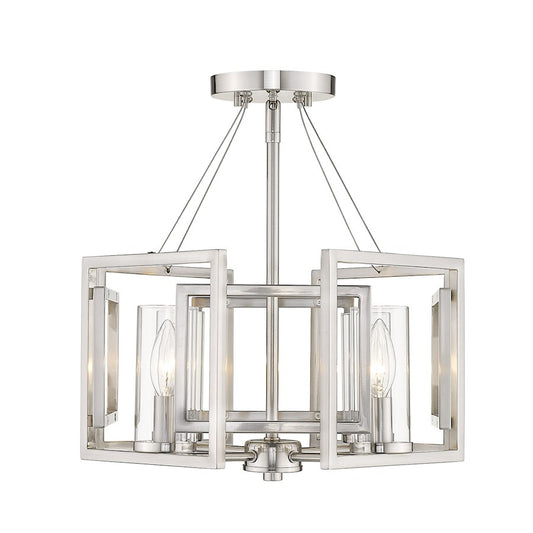 Golden Lighting Marco 4 Light Semi-Flush (Convertible), Pewter