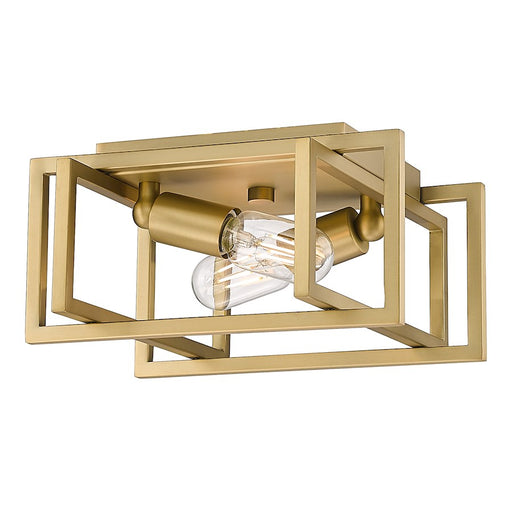 Golden Lighting Tribeca 2 Light Flush Mount, Champagne Bronze - 6070-FMBCB-BCB