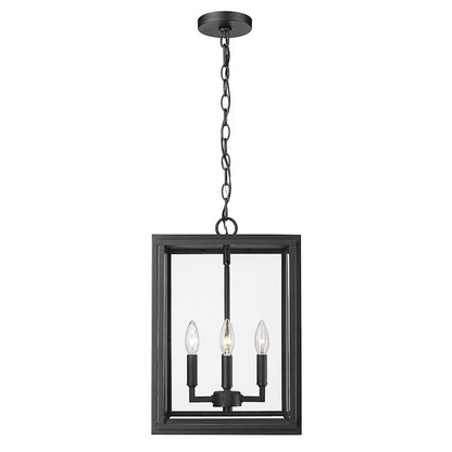 4 Light Outdoor Pendant, Natural Black