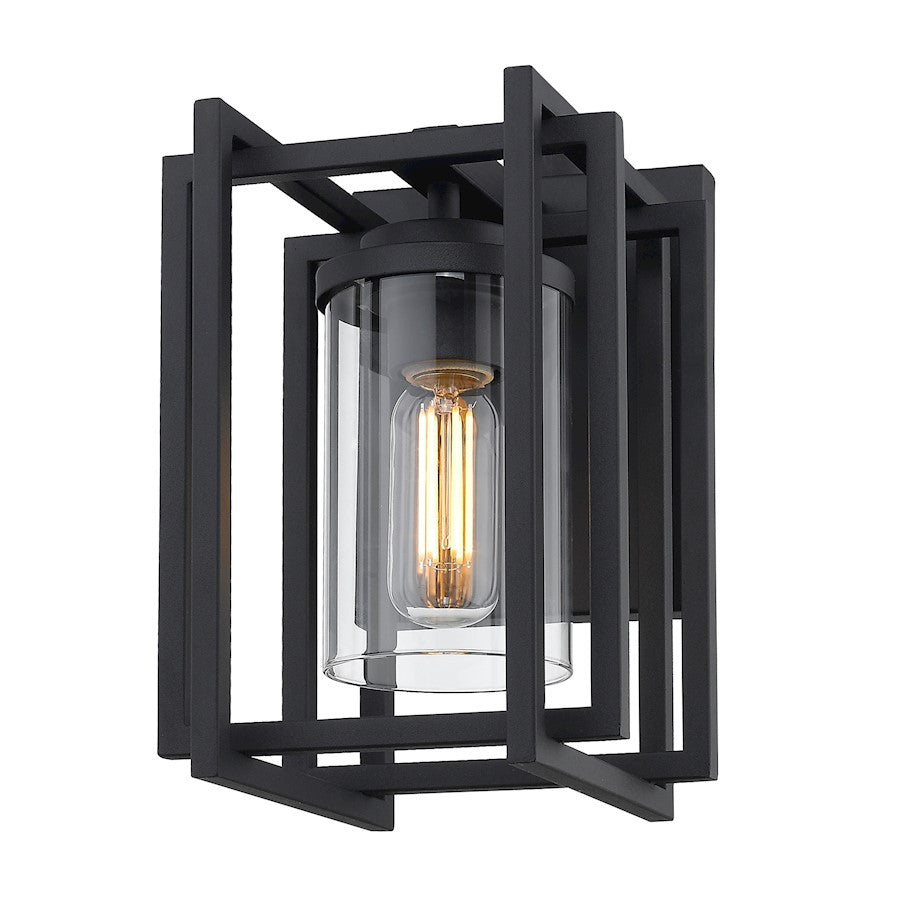 Golden Lighting Tribeca 1-LT Outdoor Sconce, Black(UV)/Clear - 6071-OWSNB-CLR