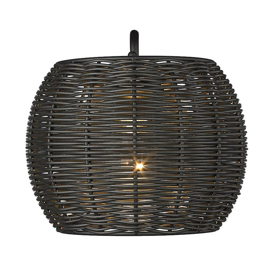 Golden Lighting Vail 1-Light Outdoor Wall Light, Black/Black - 6074-OWMNB-BRW