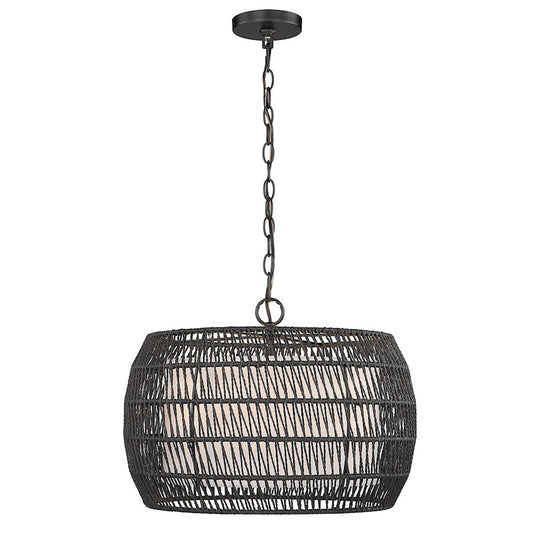 Golden Lighting Everly 4-Light Pendant, Black/Black - 6805-4BLK-MBR