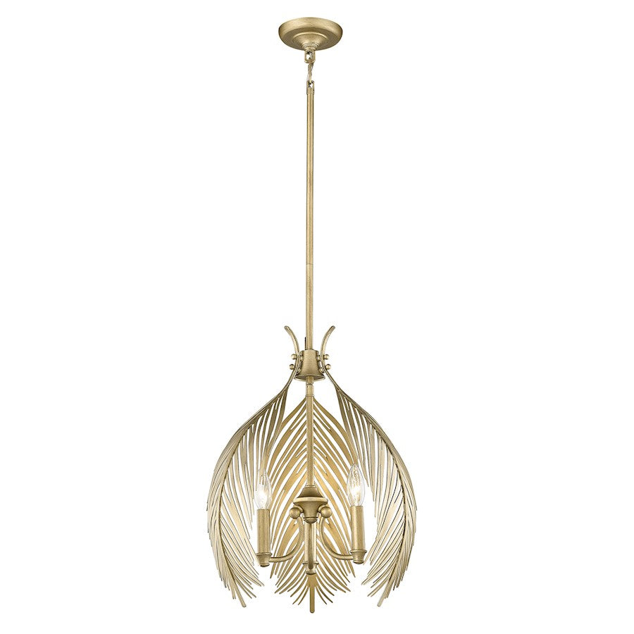 Golden Lighting Cay 3-Light Pendant, Vintage Fired Gold - 6930-3PVFG