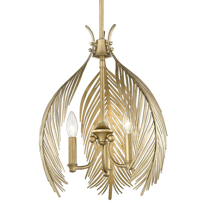 Golden Lighting Cay 3-Light Pendant, Vintage Fired Gold