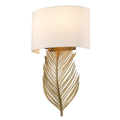 Golden Lighting Cay 2-Light Wall Sconce, Gold/Ivory Linen - 6930-WSCVFG-IL