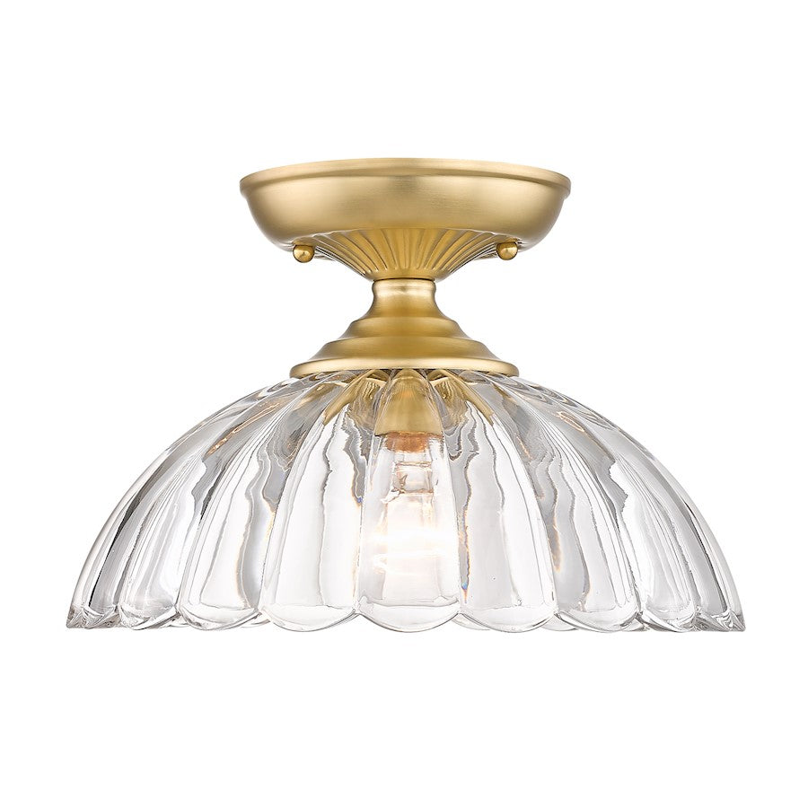 Golden Lighting Audra 1-Light Semi Flush Mount, Bronze/Clear - 6952-SFBCB-CLR