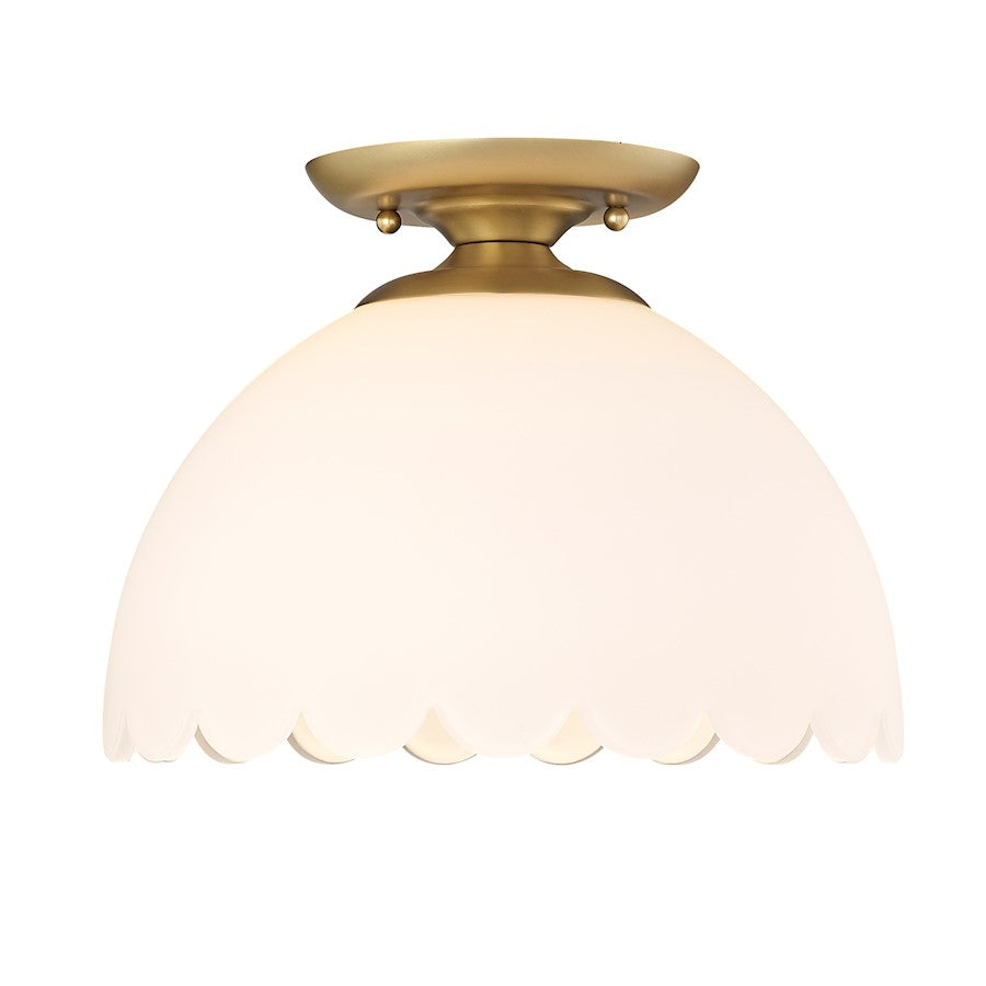 Golden Lighting Dorinda Semi-Flush Mount, Bronze/Opal - 6954-SFBCB-OP