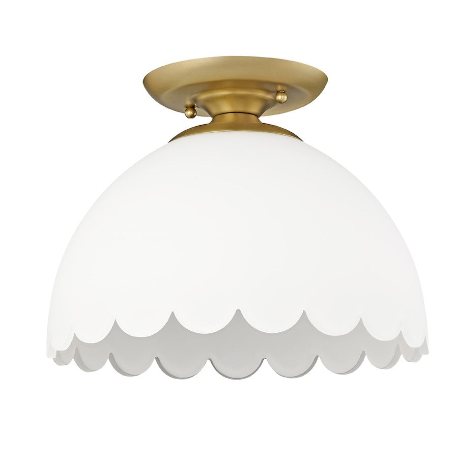 Golden Lighting Dorinda Semi-Flush Mount, Bronze/Opal