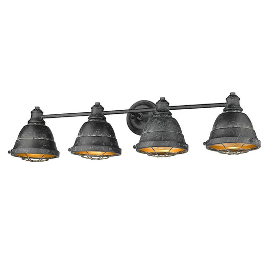 Golden Lighting Bartlett 4 Light Bath, Black Patina/Black Patinas - 7312-BA4BP