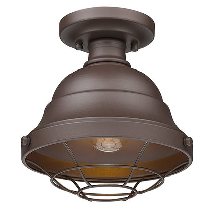 Golden Lighting Bartlett Outdoor Semi Flush Mount, Textured Bronze - 7316-OSFTBZ