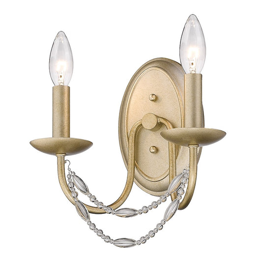 Golden Lighting Mirabella 2 Light Wall Sconce, Golden Aura - 7644-2WGA