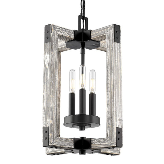 3 Light Pendant, Black