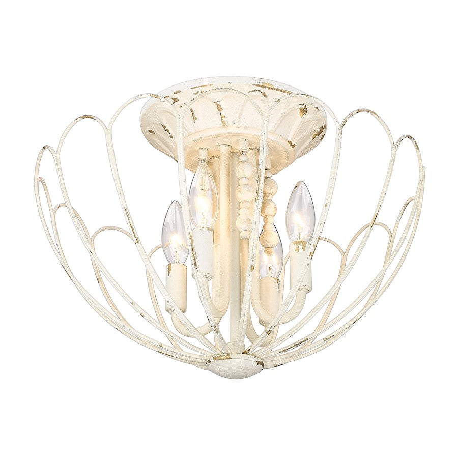 Golden Lighting Marguerite 4-Light Semi Flush Mount, White