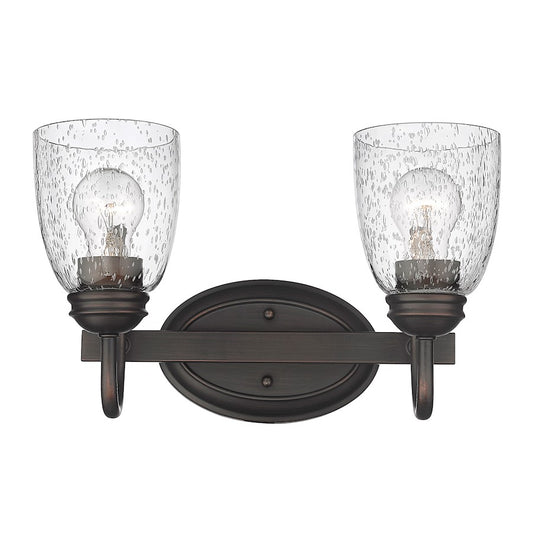 Golden Lighting Parrish 2 Light Bath, Rubbed Bronze/Seeded - 8001-BA2RBZ-SD