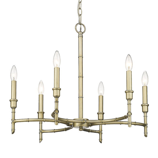 Golden Lighting Cambay 6 Light Chandelier, White Gold - 8207-6WG