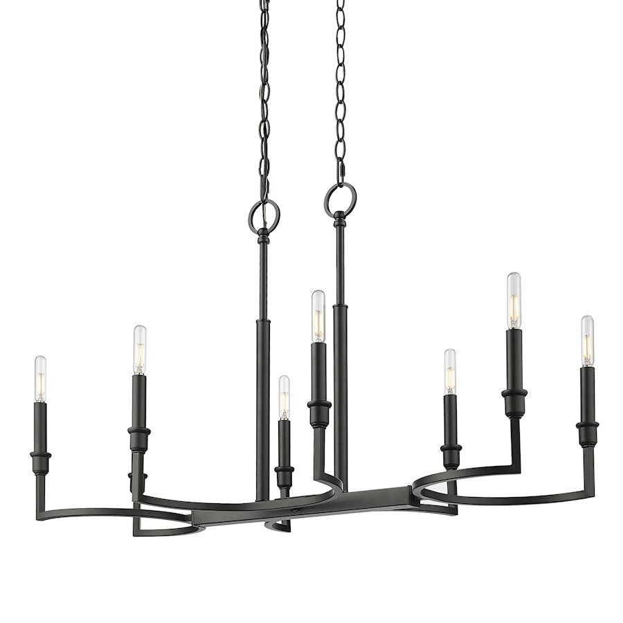 Golden Lighting Ellyn 8 Light Linear Pendant, Matte Black - 8209-LPBLK