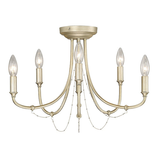 Golden Lighting Kamila 6-Light Semi Flush Mount, White Gold - 8322-6SFWG