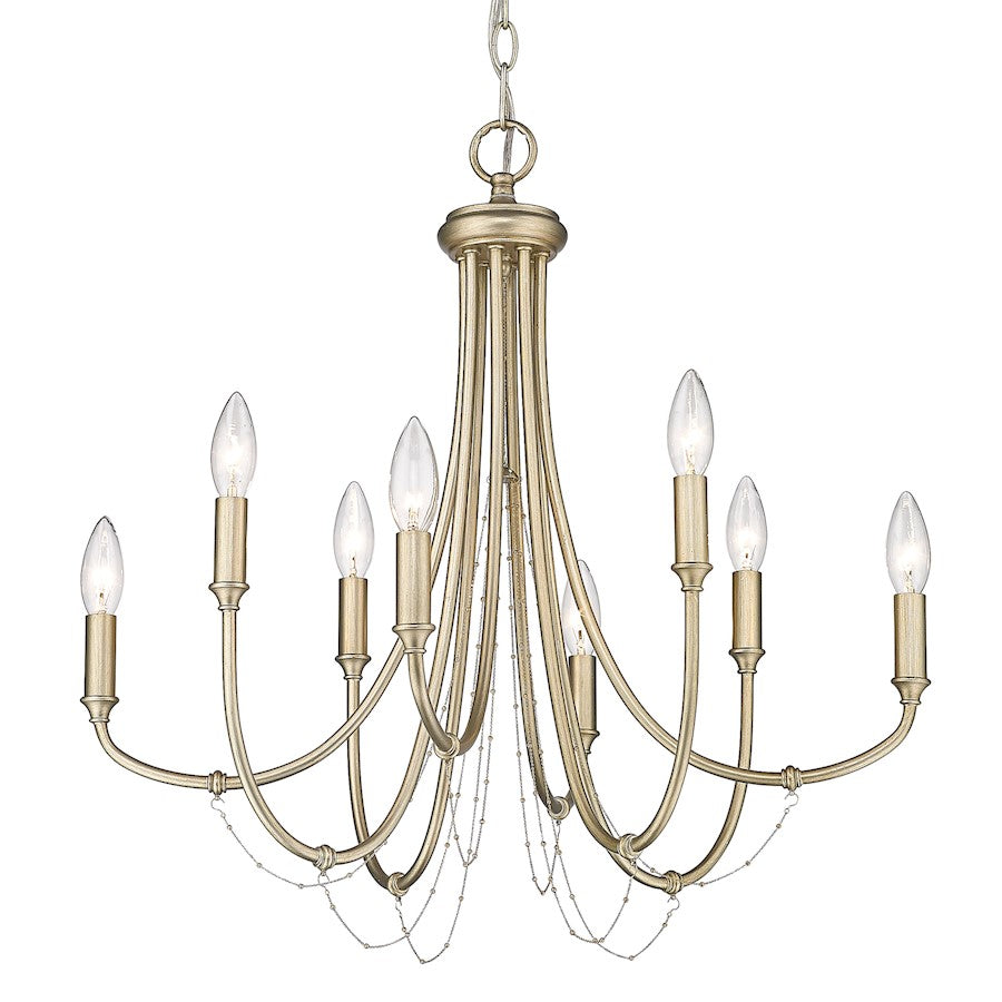 Golden Lighting Kamila 8 Light Chandelier, White Gold - 8322-8WG