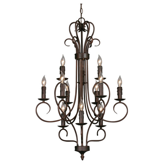 3 Tier Chandelier, Bronze