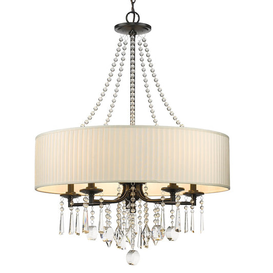 5 Light Chandelier, Black