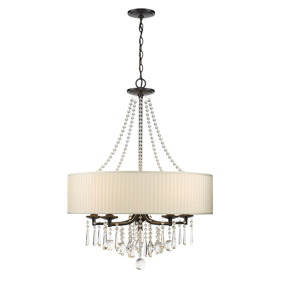 5 Light Chandelier, Black