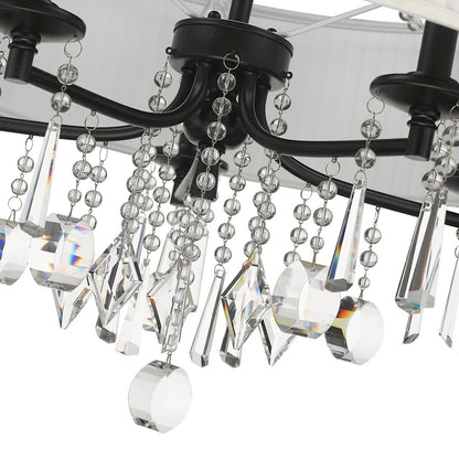 5 Light Chandelier, Black