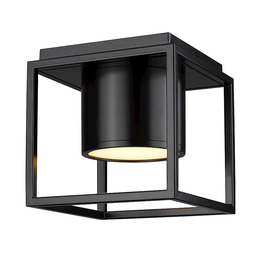 Golden Lighting Desmond 7" Flush Mount, Black/ Black - 9092-FM7BLK-BLK