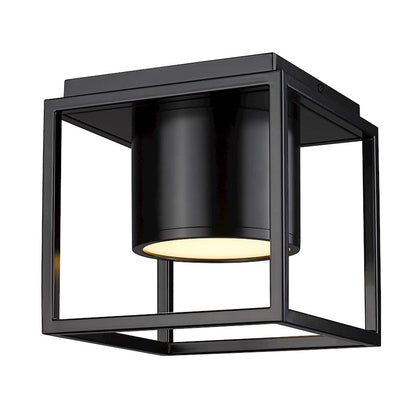 Golden Lighting Desmond 7" Flush Mount, Black/ Black - 9092-FM7BLK-BLK