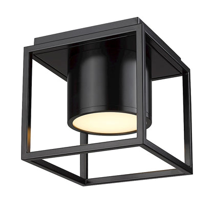 Golden Lighting Desmond 7" Flush Mount, Black/ Black