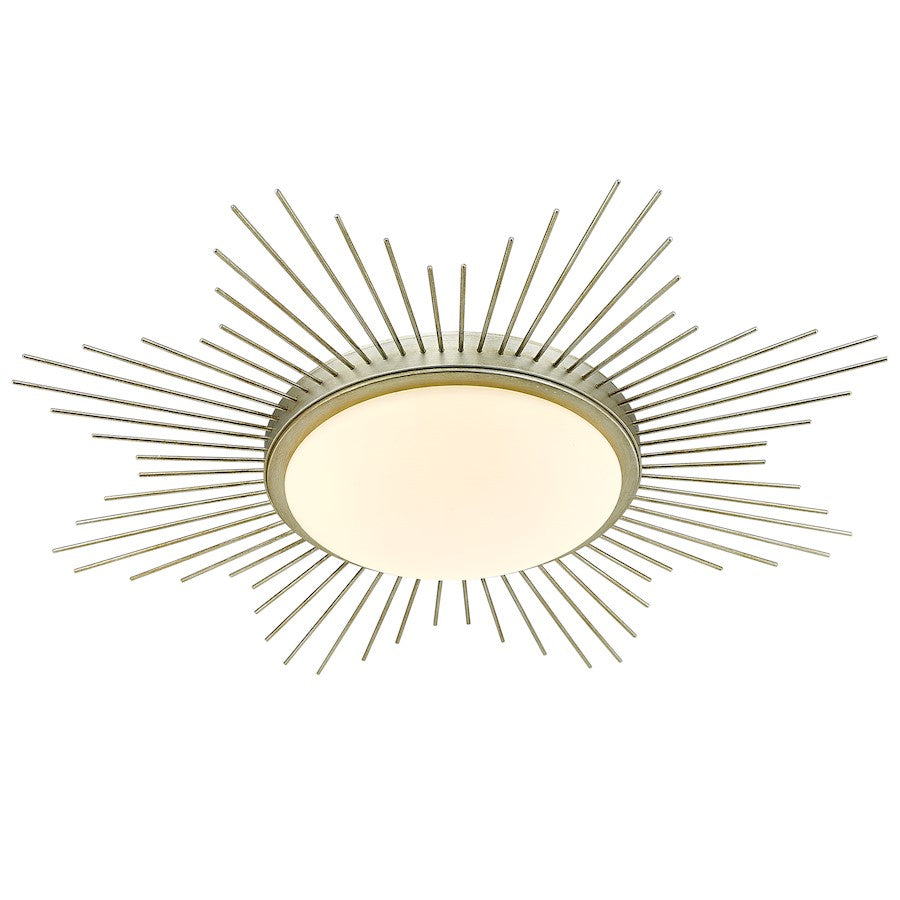 Golden Lighting Kieran 1 Light 24" Flush Mount, White Gold/Opal - 9126-FM24WG-OP