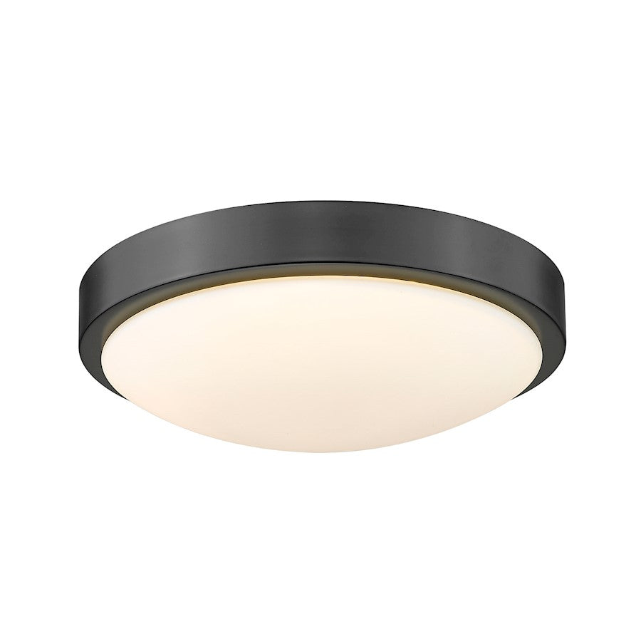 Golden Lighting Gabi 1 Light 10" Flush Mount, Matte Black/Opal - 9128-FM10BLK-OP