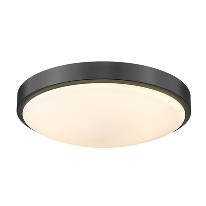 Golden Lighting Gabi 1 Light 13" Flush Mount, Matte Black/Opal - 9128-FM13BLK-OP