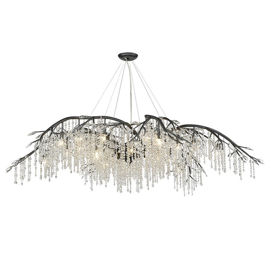 Golden Lighting Autumn Twilight 24 Light Chandelier, Black Iron - 9903-24BI