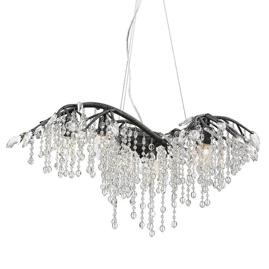 Golden Lighting Autumn Twilight 6 Light Large Chandelier, Black Iron - 9903-6BI