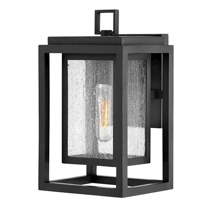 Hinkley Lighting Republic 12" Outdoor 1 Light Wall, Black/Clear - 1000BK-LL