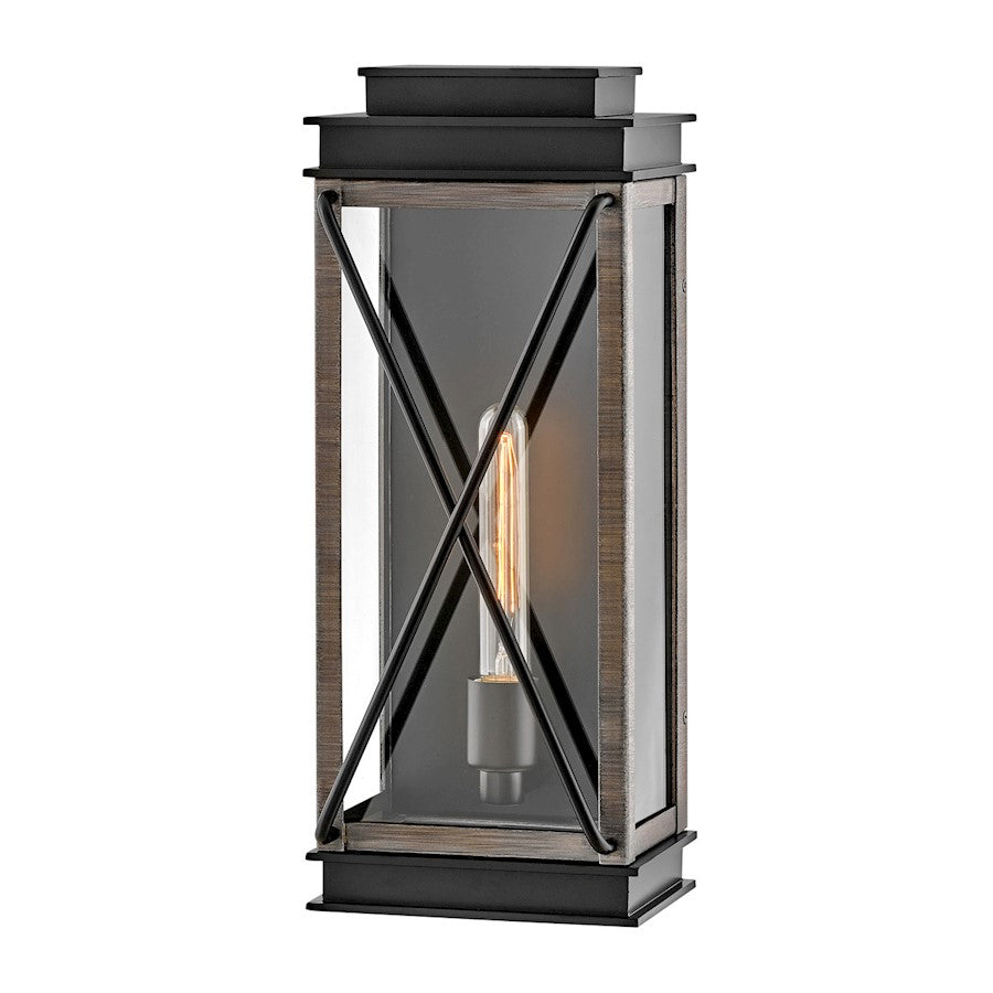 Hinkley Lighting Montecito Outdoor 1 Light Large Wall, Black/Clear - 11194BK